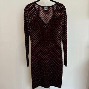 Authentic Missoni Dress, Black with shades of red, Size 38 (US size 8)